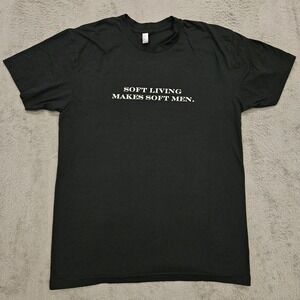 American Apparel Soft Living Makes Soft Men Graphic T-Shirt Black Large Mens